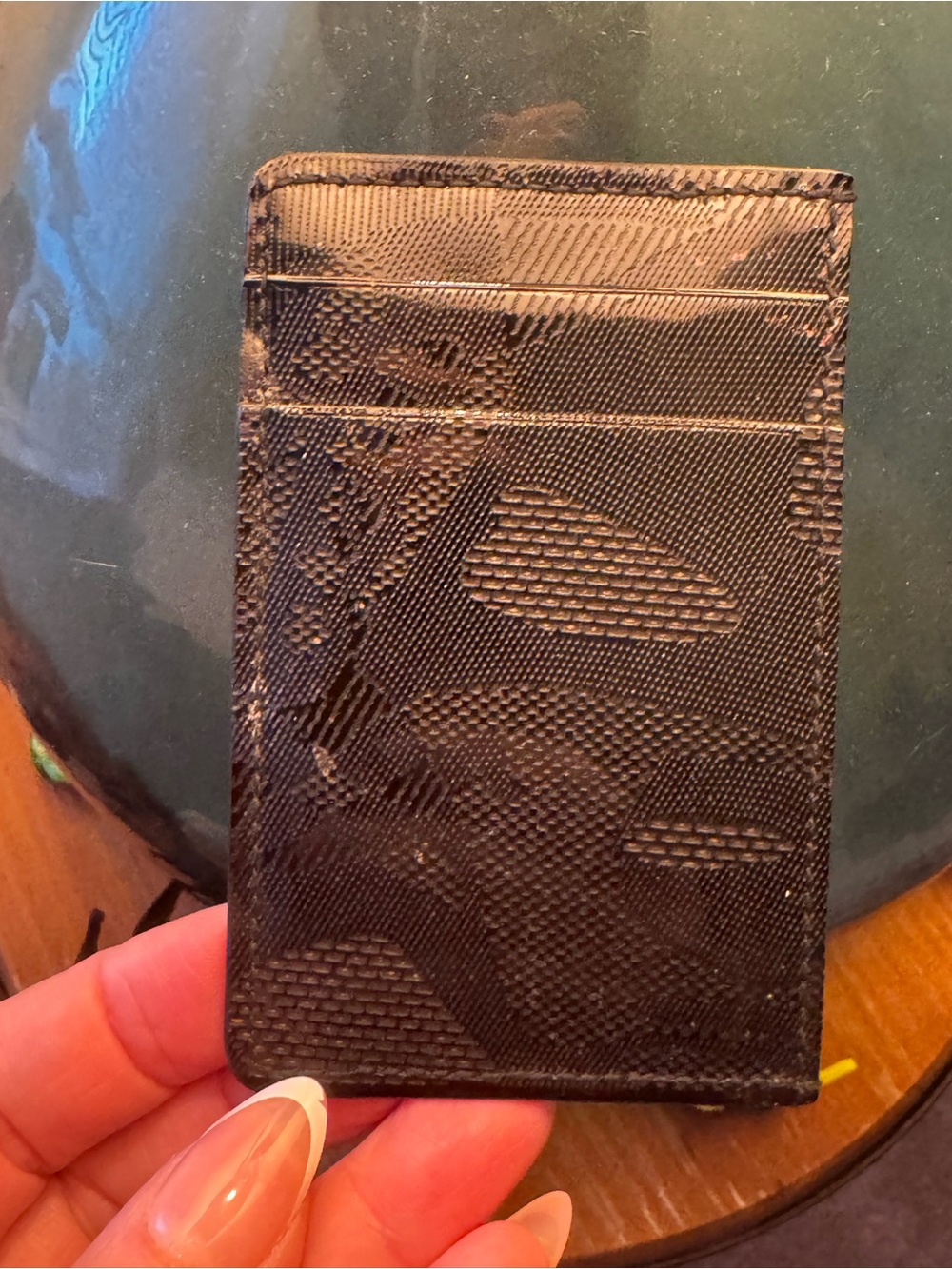 Alexander McQueen Embossed Leather Card Holder